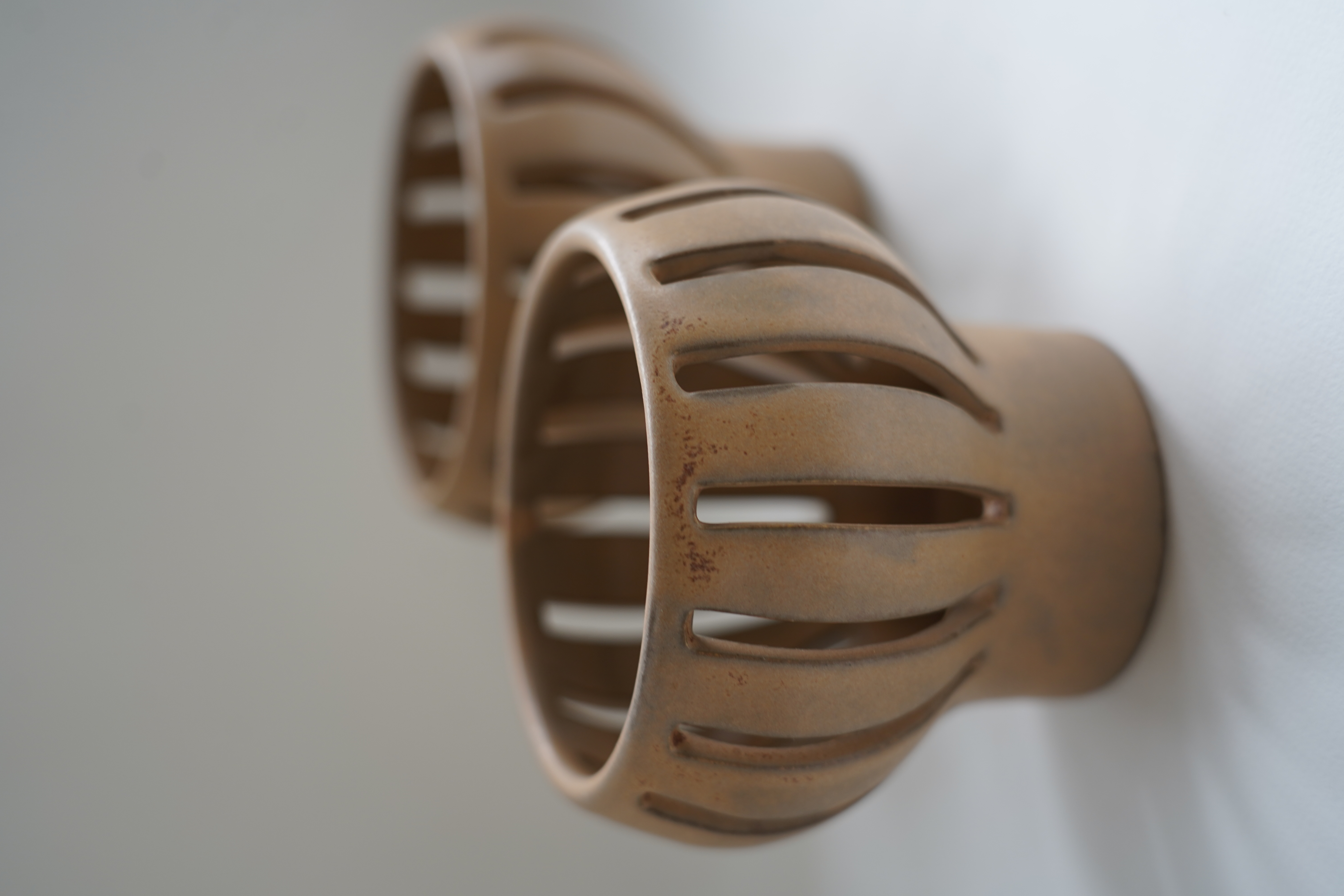 Photophore de Table Beige satiné