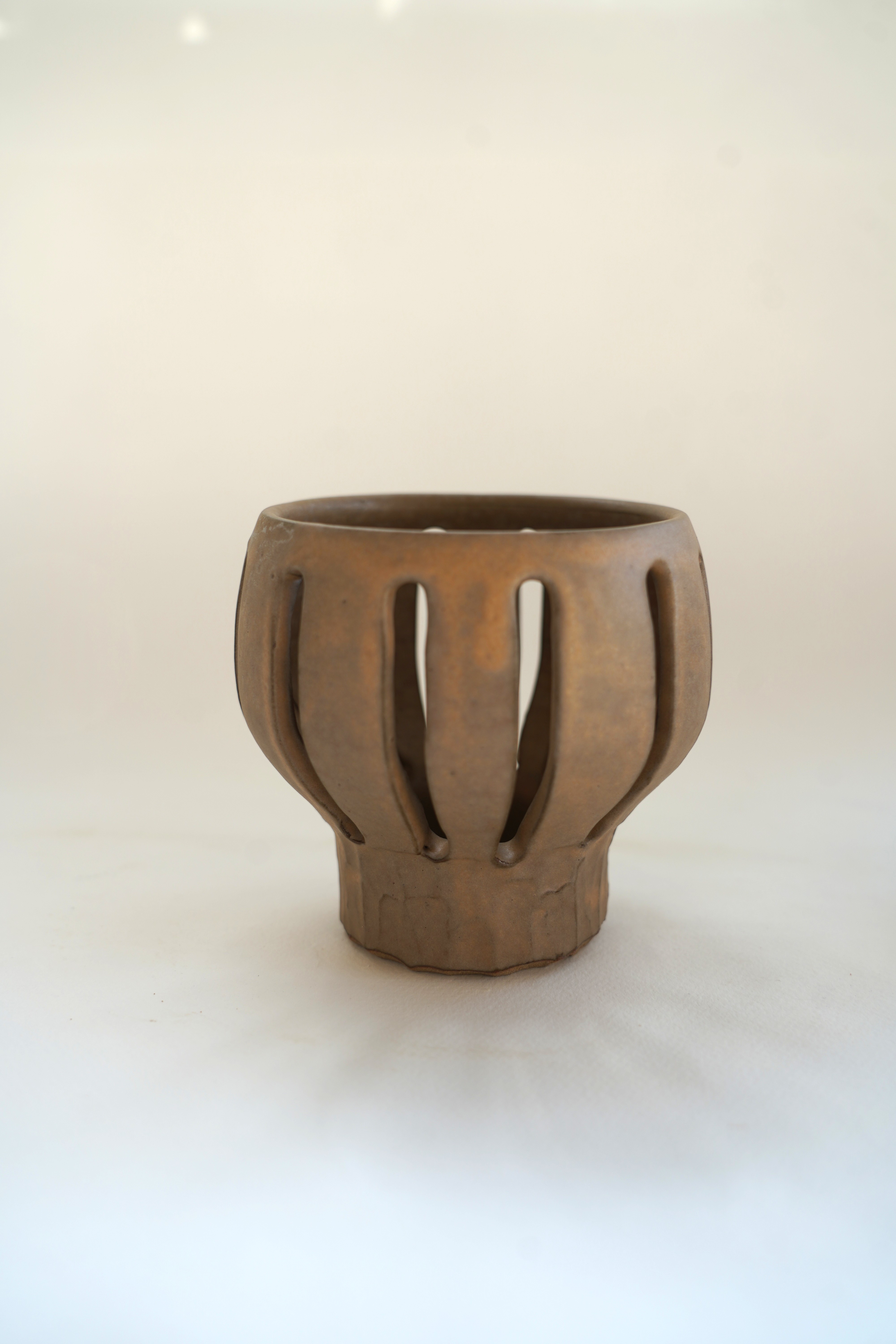 Photophore de Table Beige satiné