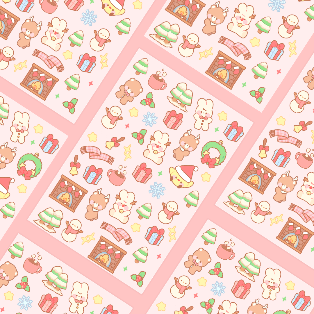 red christmas sticker sheet