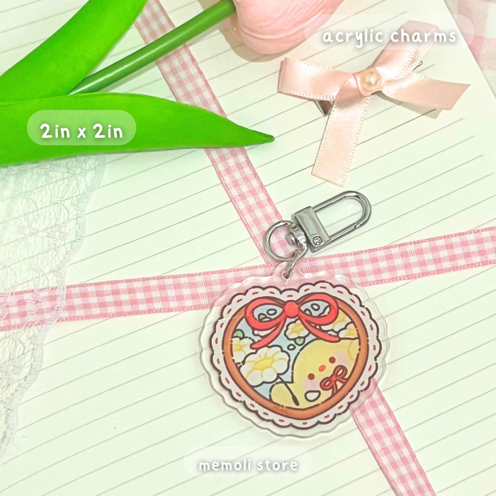 eggie heart frame charm