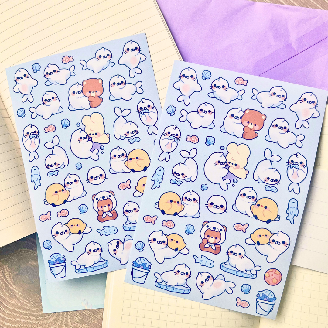 silly seals sticker sheet