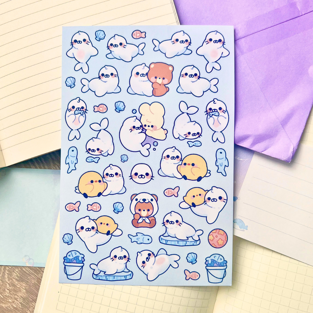 silly seals sticker sheet