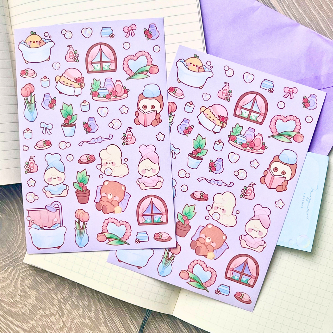 bubble bath sticker sheet