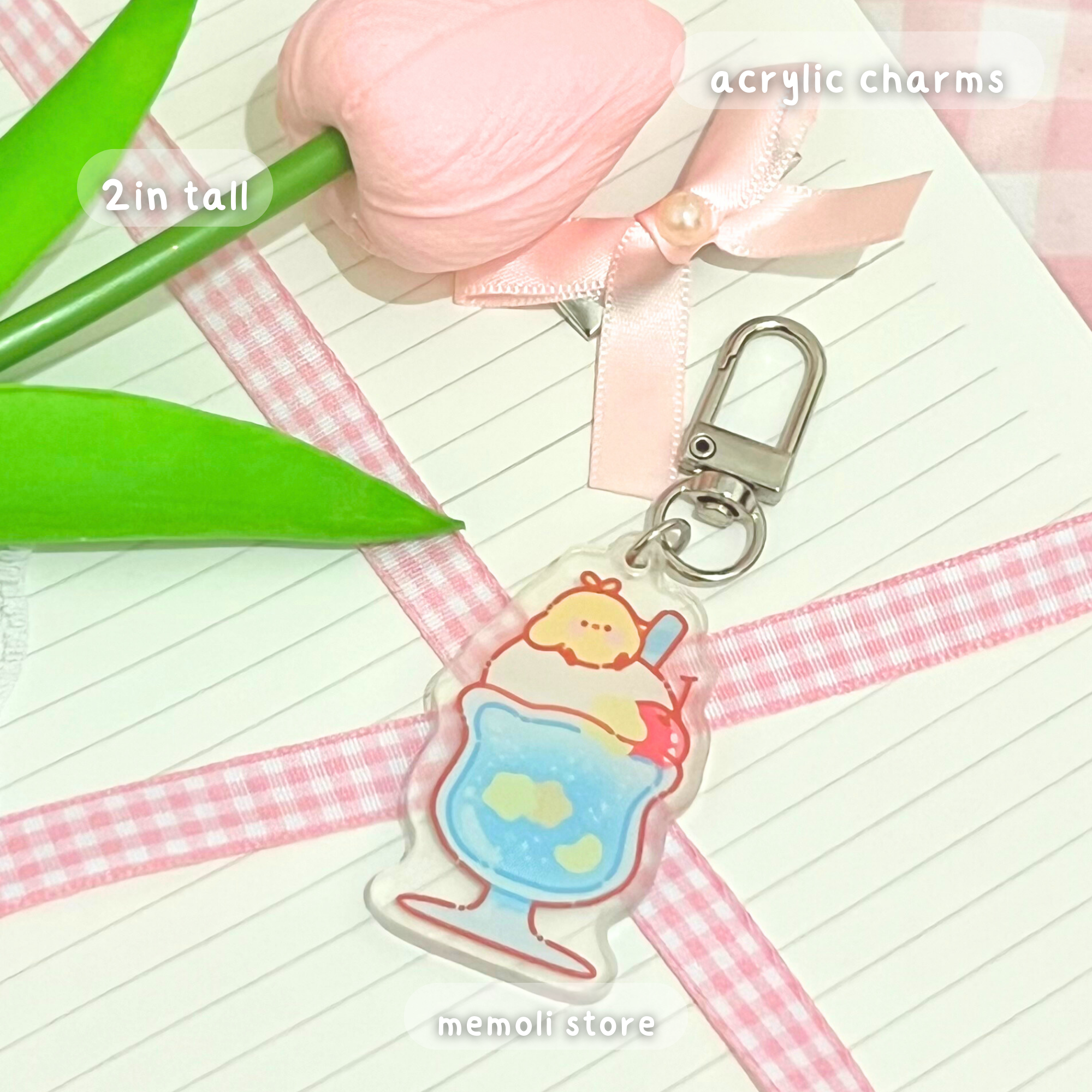 eggie blue soda float charm