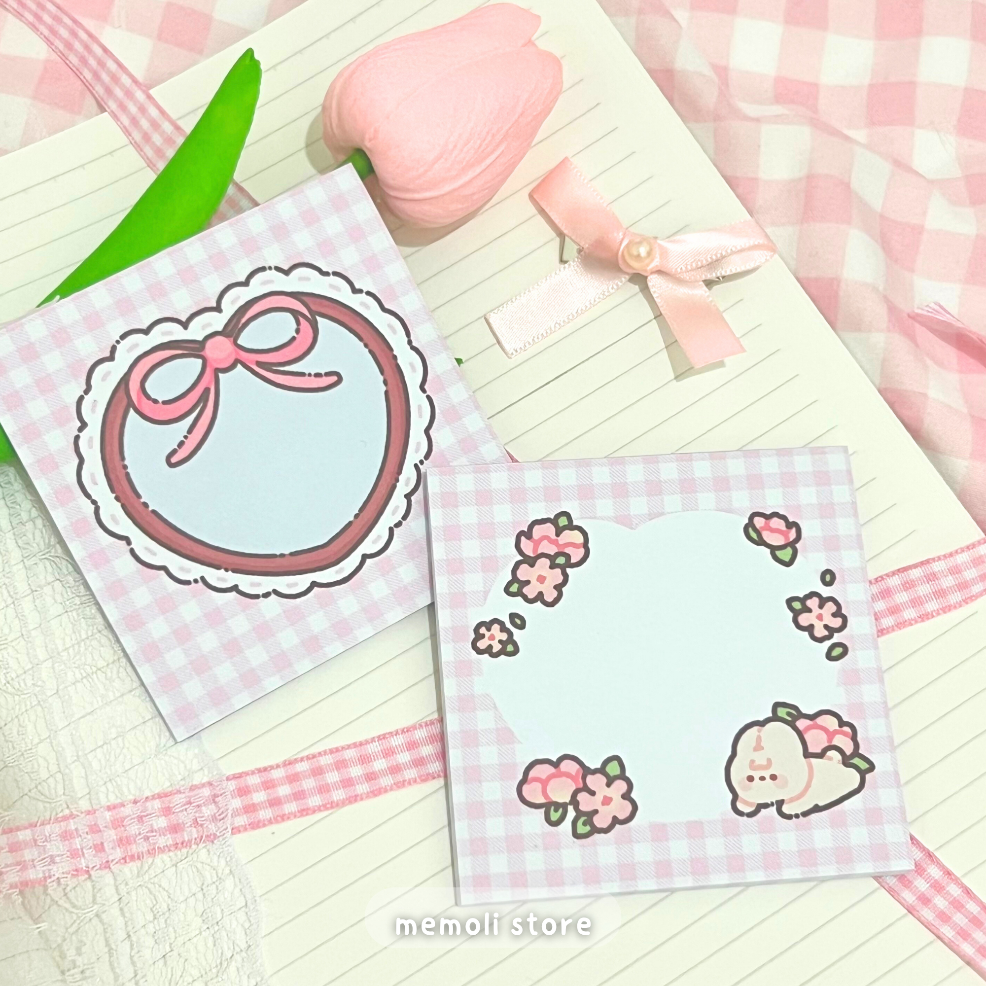 heart frame memo pads