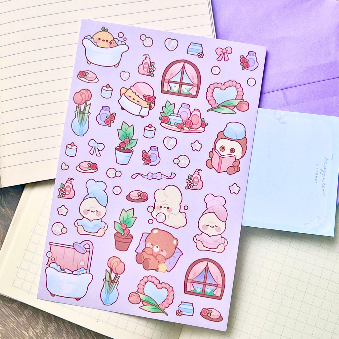 bubble bath sticker sheet