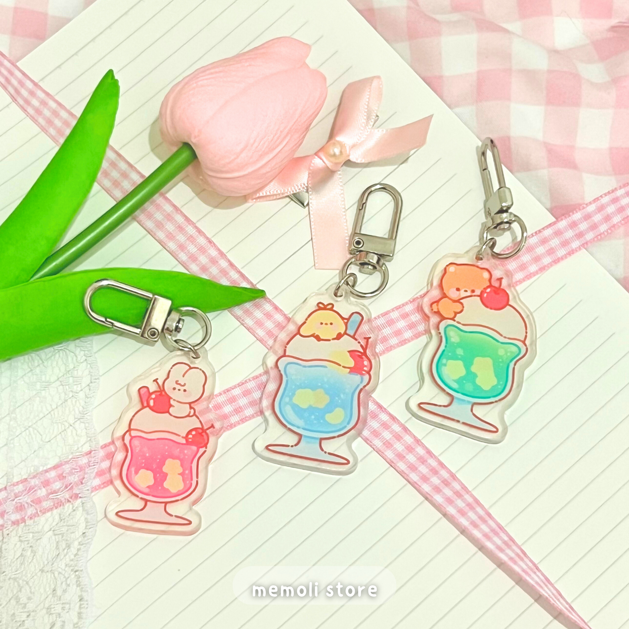 eggie blue soda float charm