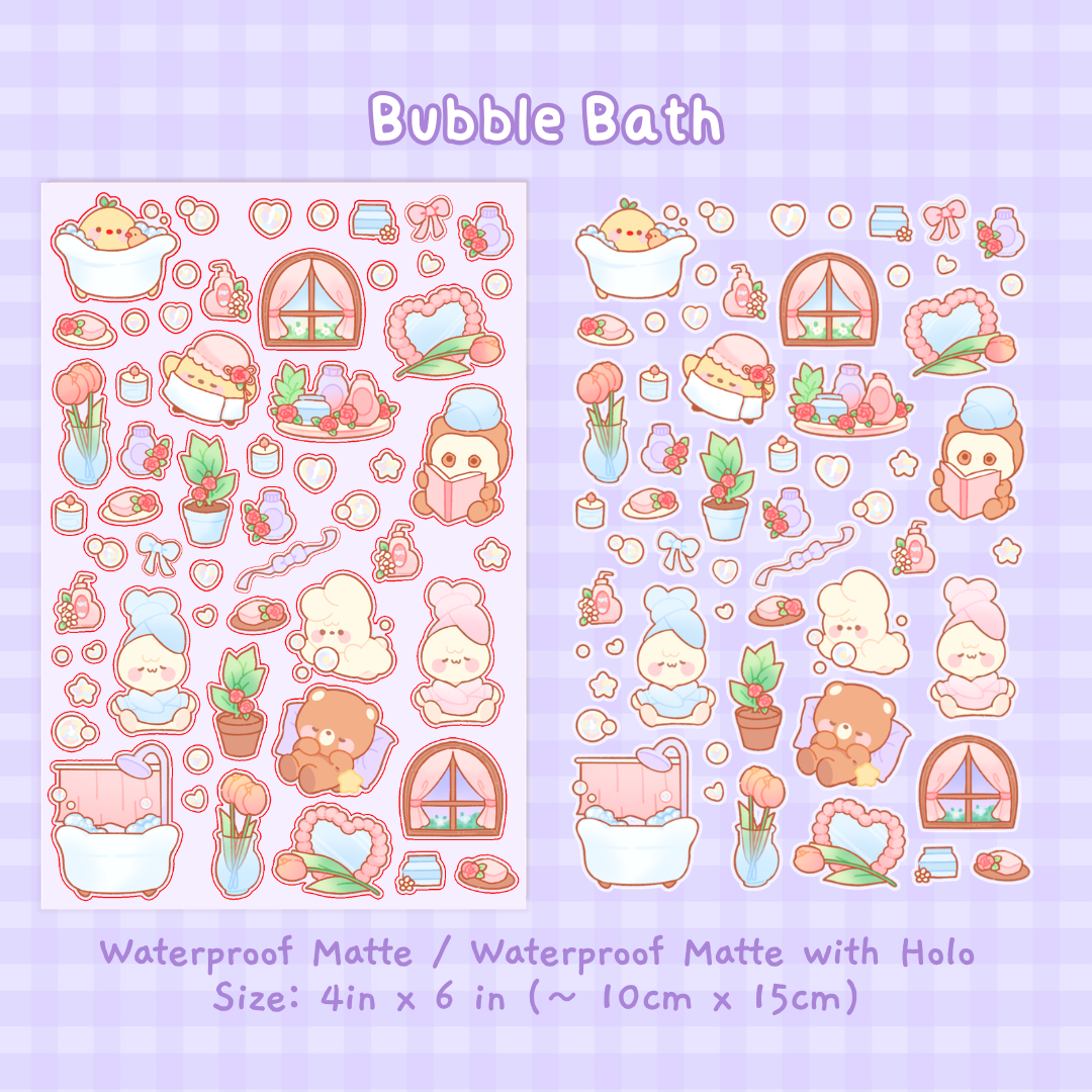 bubble bath sticker sheet