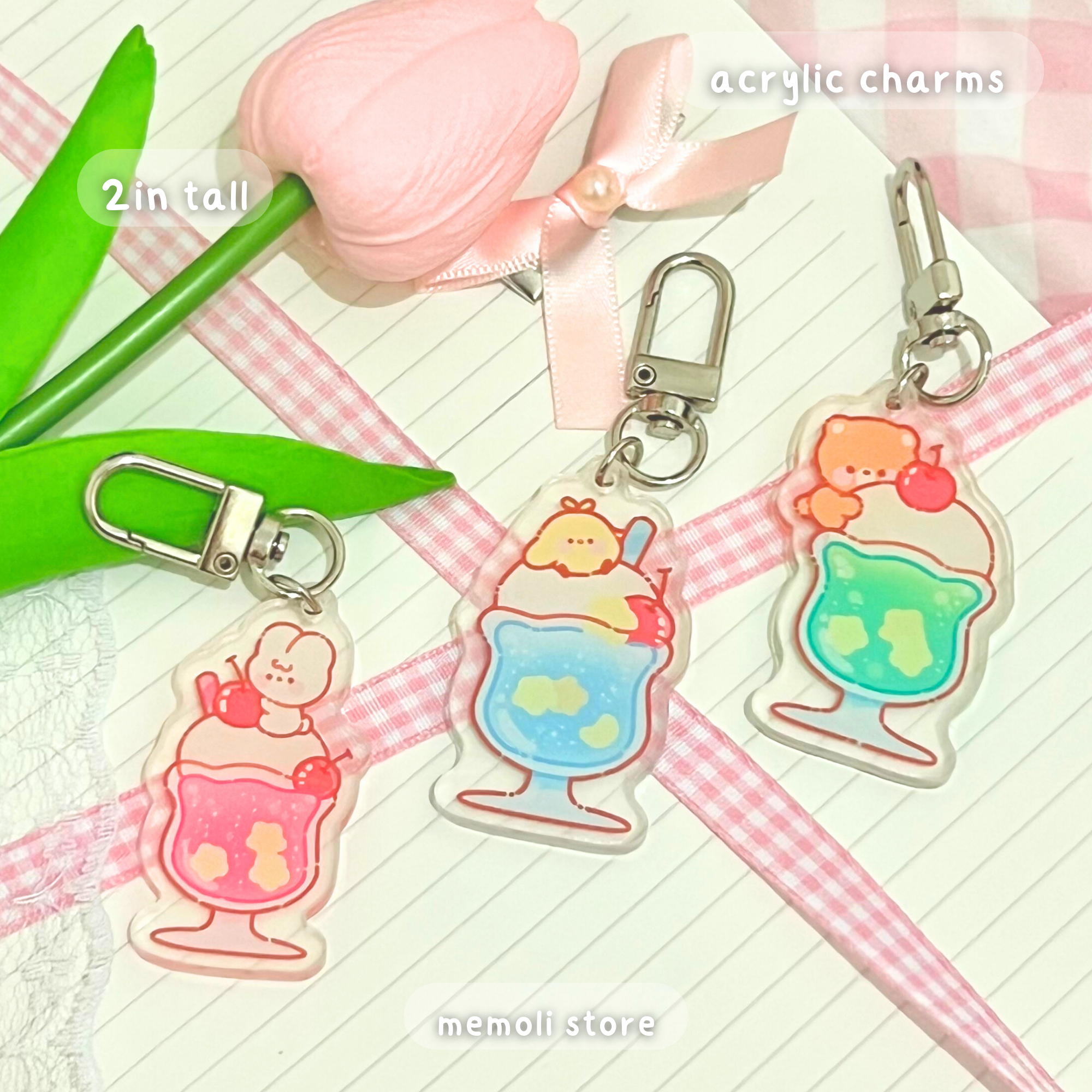eggie blue soda float charm