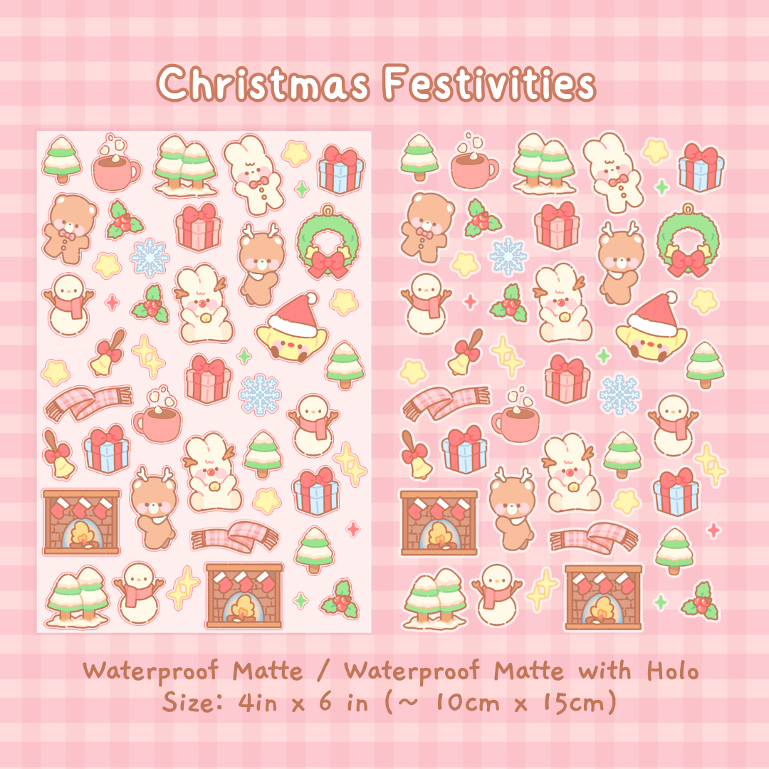 red christmas sticker sheet