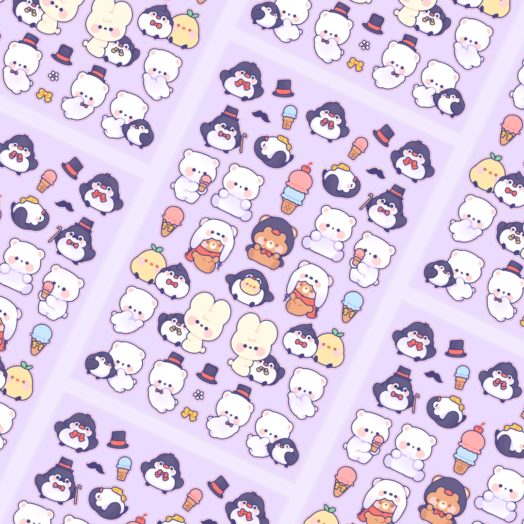 ice cream gentlemen sticker sheet