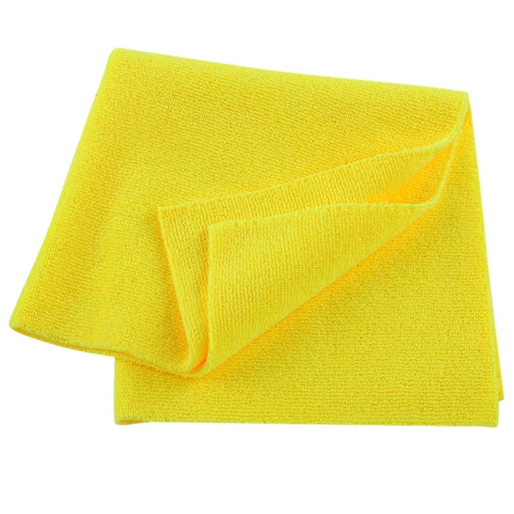 Toalha de Microfibra 40x40cm Sem Borda Amarela 300gsm Karstoq