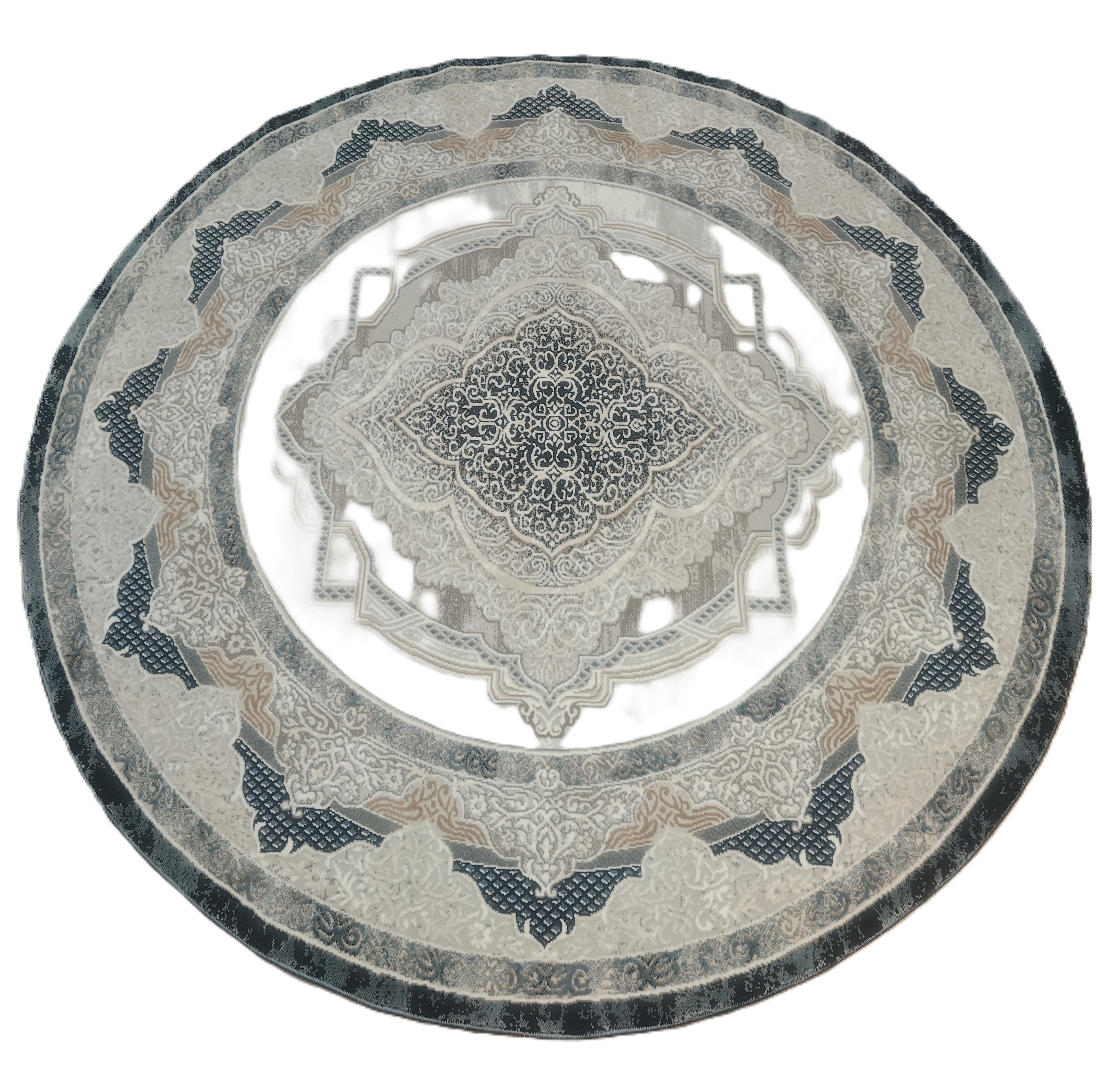 Elegant Round Patterned Rug 7x7