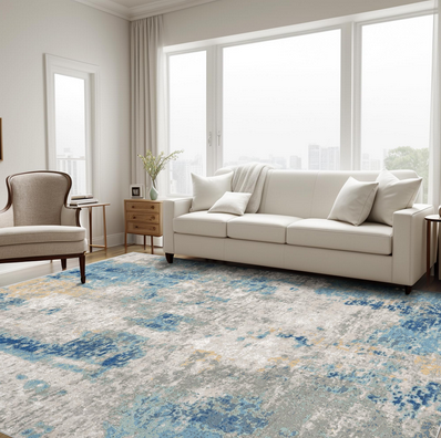 Machine Washable Modern Abstract Area Rug 9x12