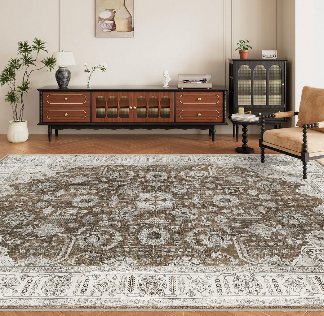 Elegant Persian Style Area Machine Washable Rug 9x12