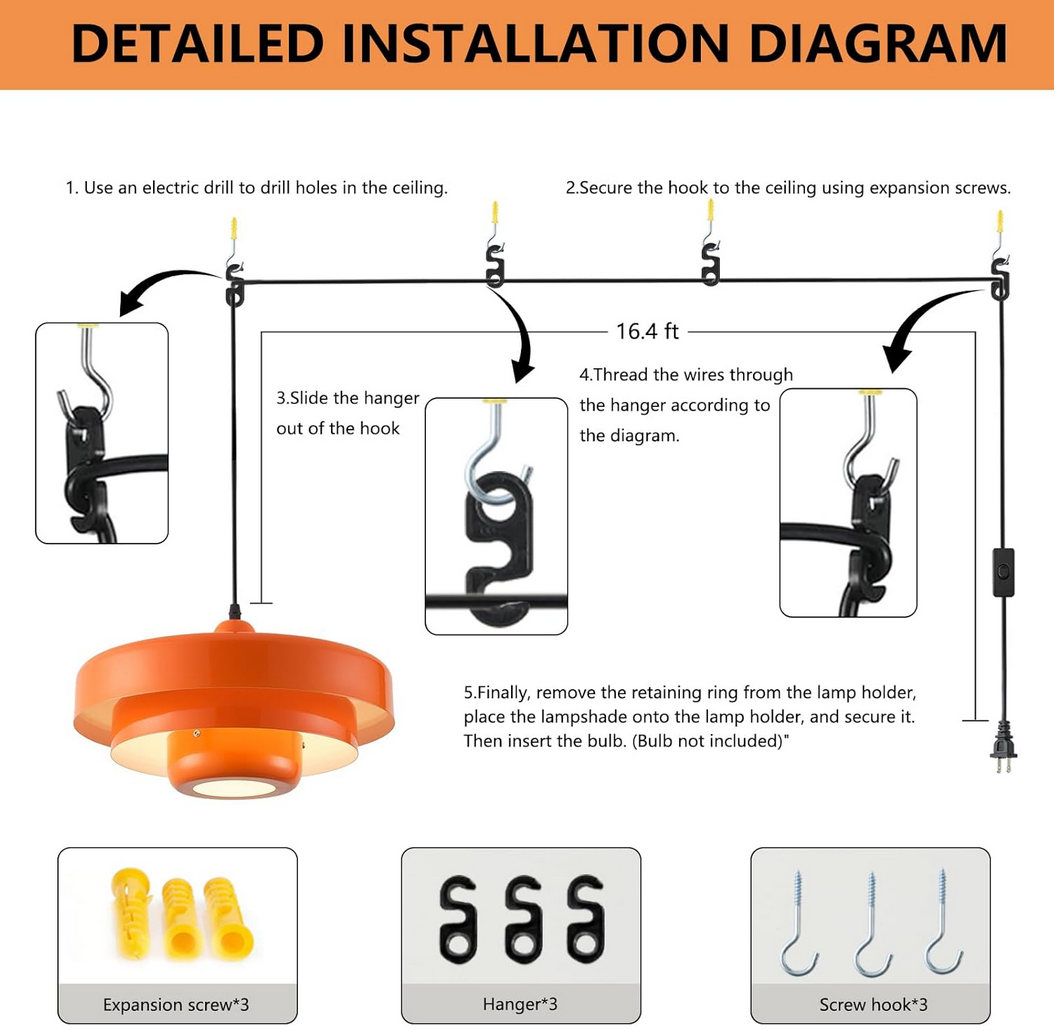 Modern Orange Pendant Light