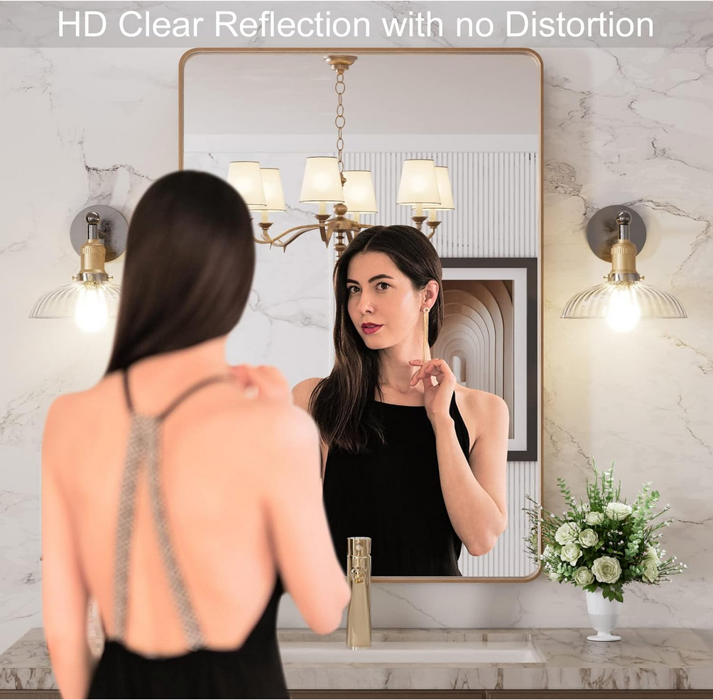 Wall Mounted Bathroom Mirror  36"L x 24"W 