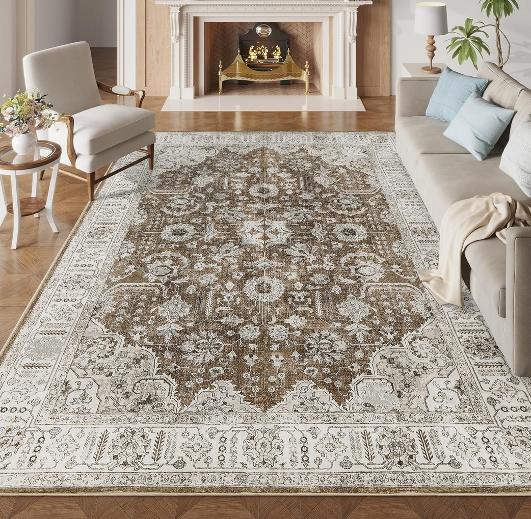 Elegant Persian Style Area Machine Washable Rug 9x12