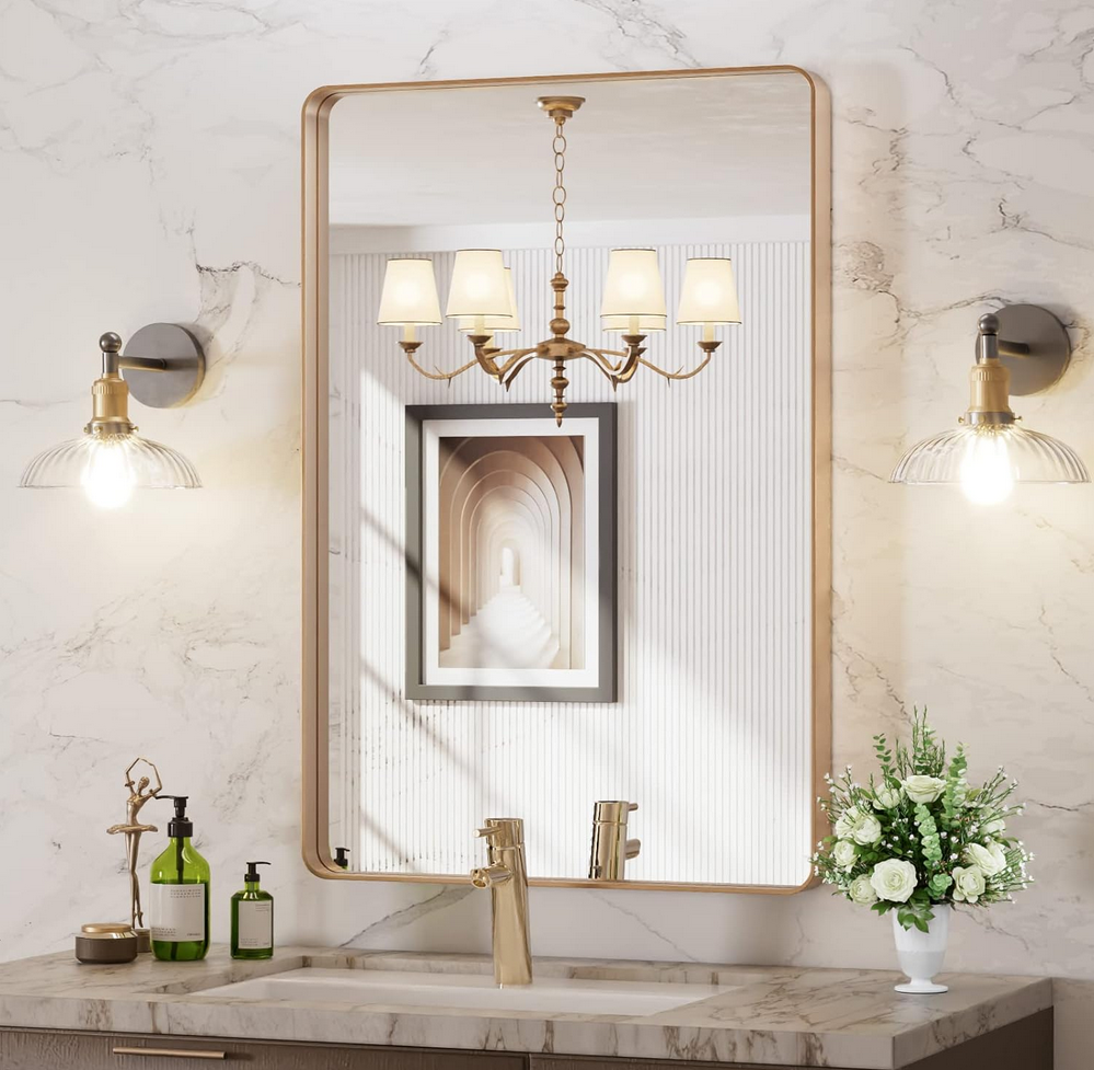 Wall Mounted Bathroom Mirror  36"L x 24"W 