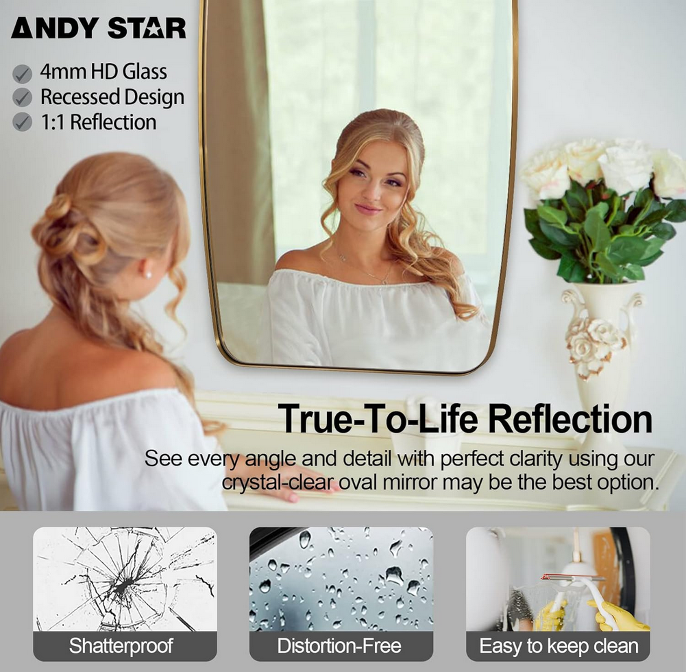 Gold Framed Bathroom Mirror 40x24