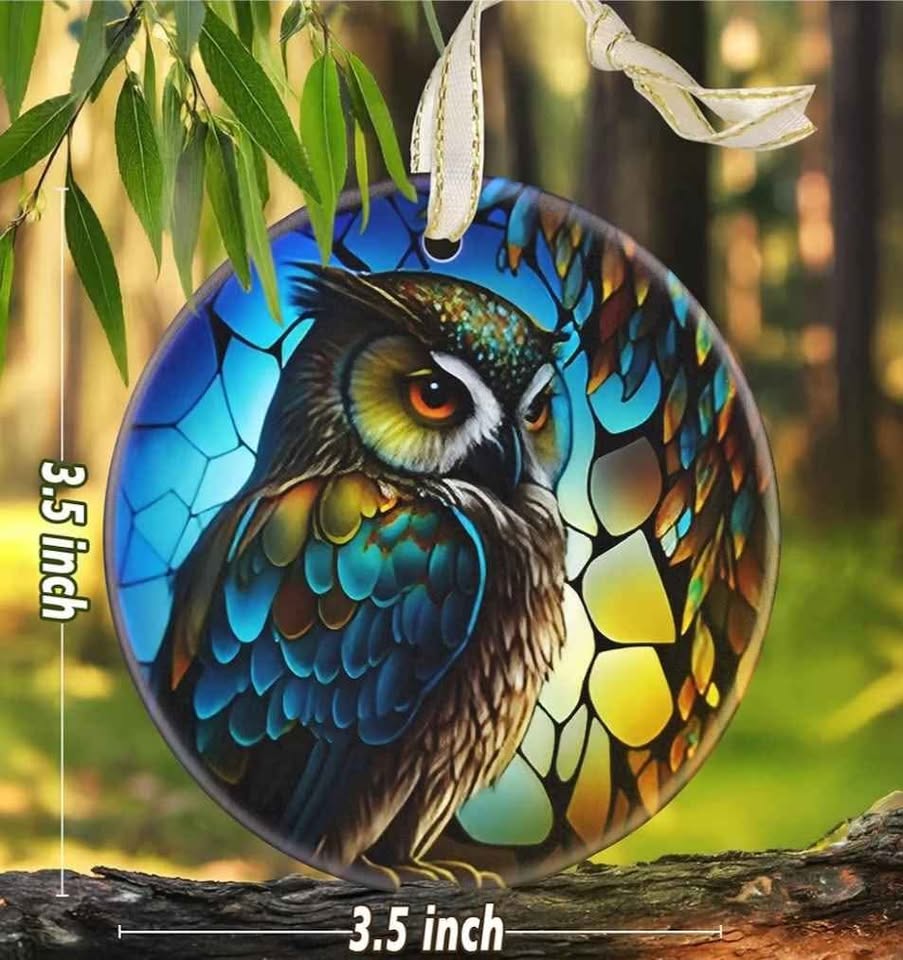 Stained Glass Owl Ornament