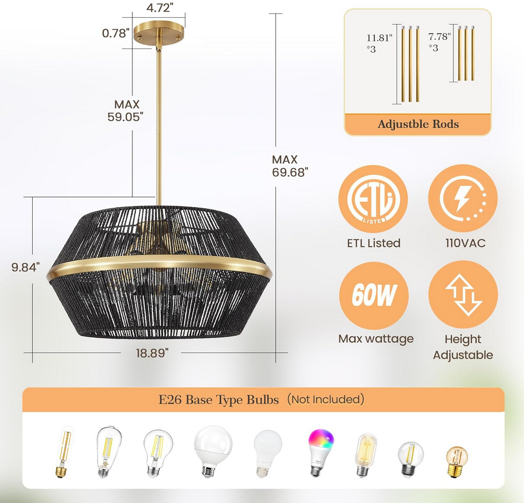 Modern Woven Pendant Light