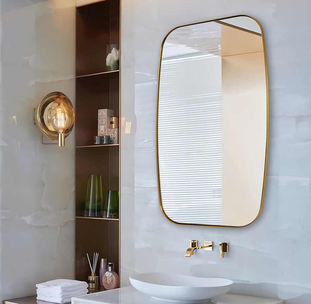 Gold Framed Bathroom Mirror 40x24
