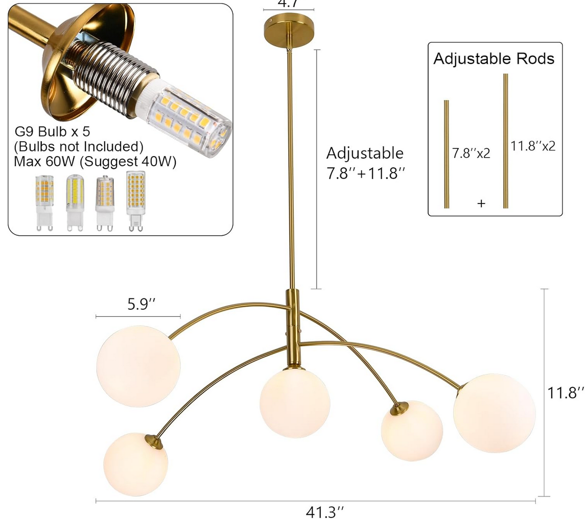 Modern Brass Chandelier