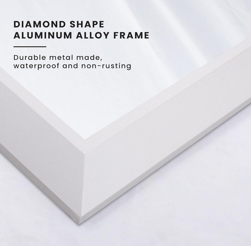 Amorho Bathroom Mirror, 24x36 Inch White Thick Metal Framed Wall Mirrors for Over Sink, Bedroom, Living Room, Entryway, Rectangle Wall-Mounted Mirrors(Horizontal/Vertical)