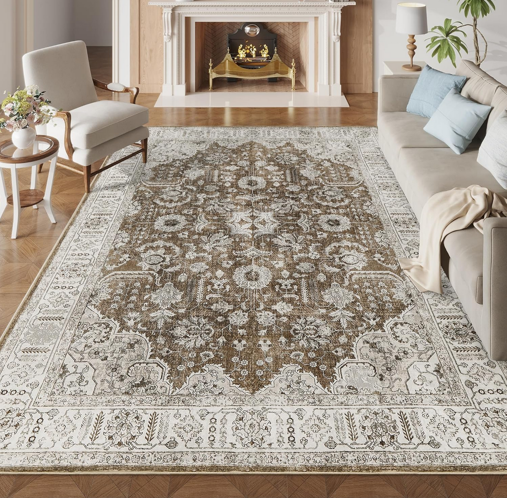 Elegant Persian Style Area Machine Washable Rug 9x12