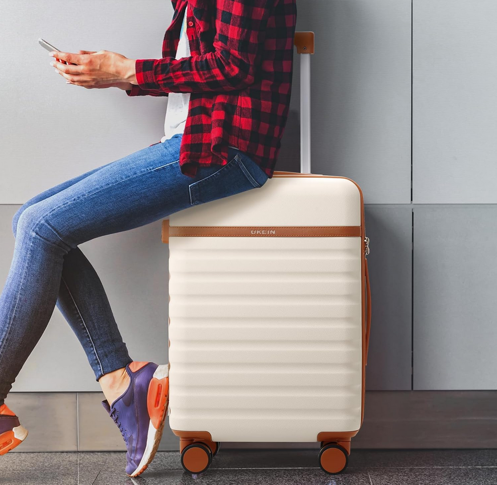 Luggage Sets 3 Piece 20 Inch PC Hardside Spinner Wheels Beige 3 piece set 