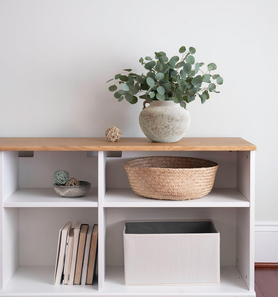 Rustic Farmhouse Textured Ceramic Vase with Two Handles, Distressed White Pottery Flower Vase for Centerpiece, Decorative Vases for Living Room, Kitchen, Table Top Decor, Gift & Weddings 