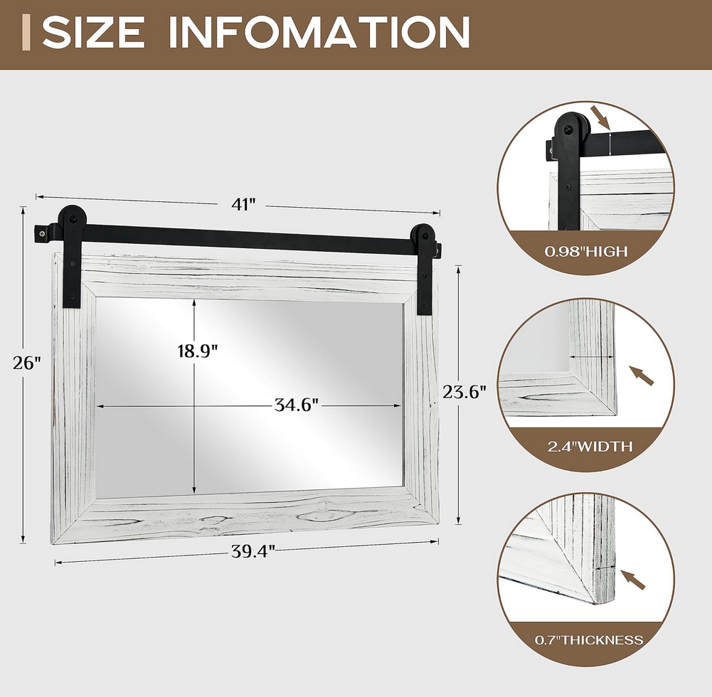 Farmhouse Barn Door Wall Mirror
