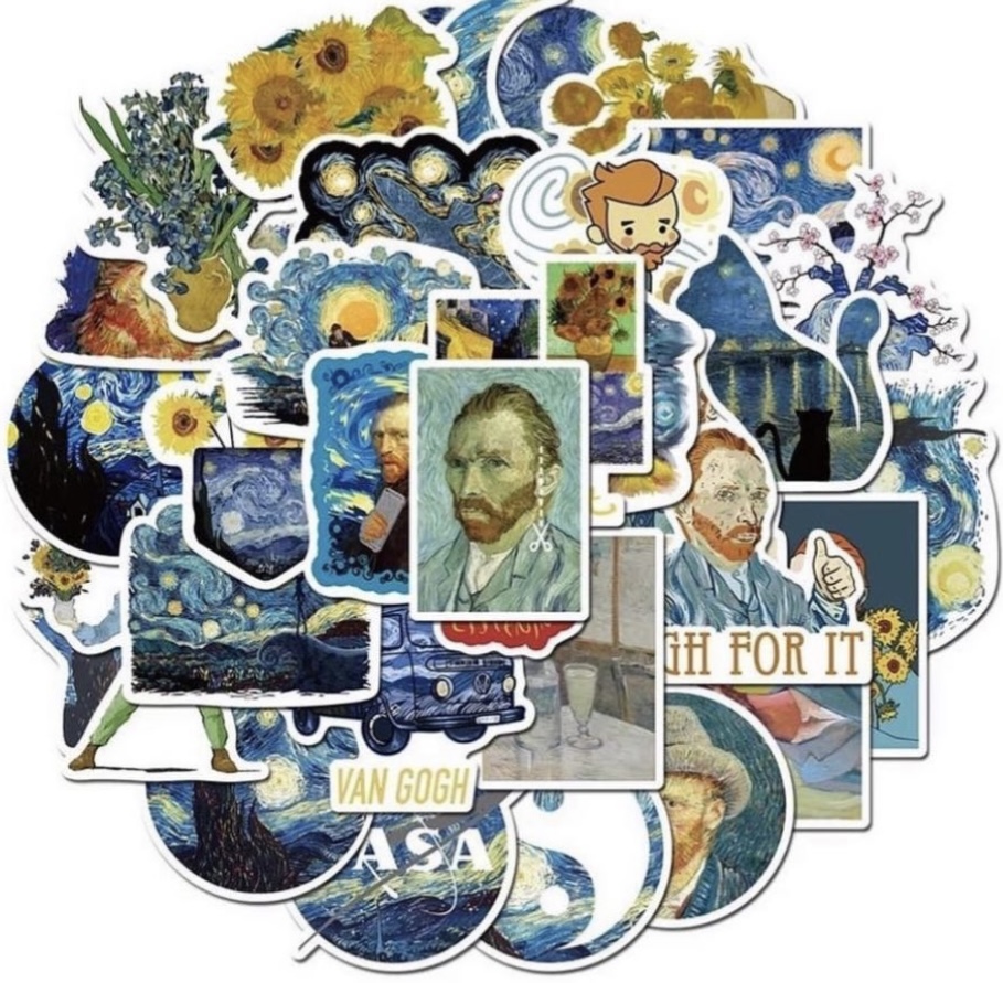 Van gogh stickers (10 pcs)