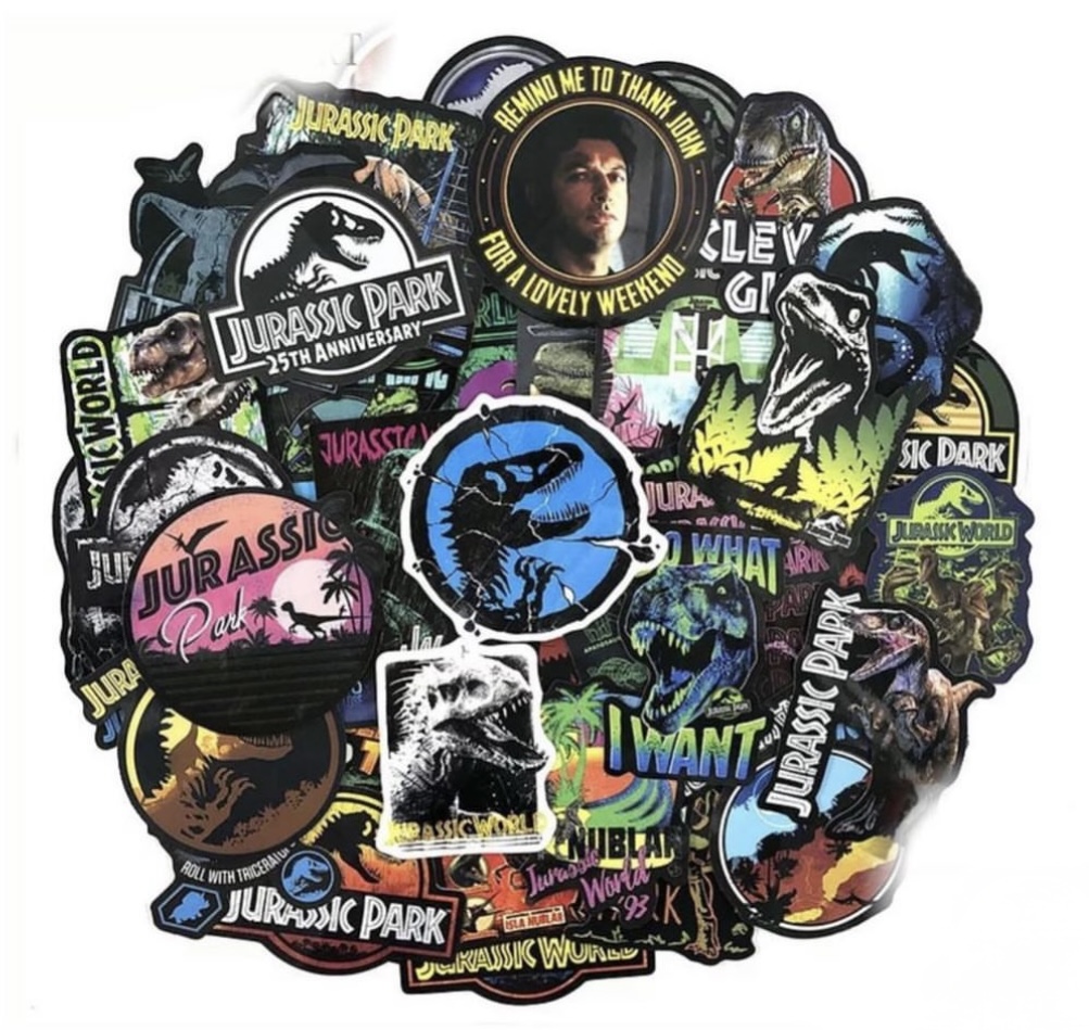 Jurassic park stickers (10 pcs)