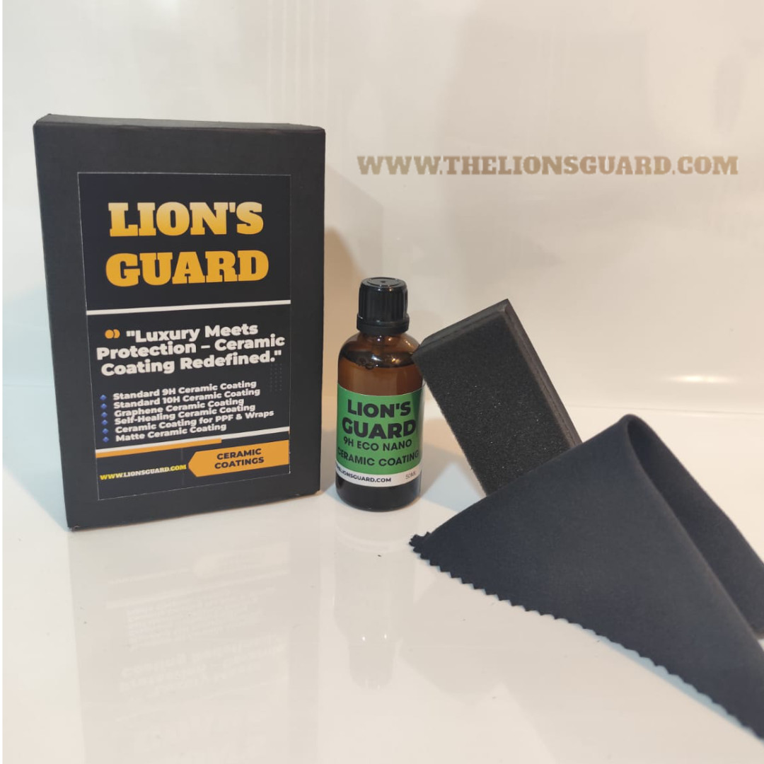 9H ECO Lion's Guard Ceramic Coating 50ML + Free applicatior pad & squid cloth