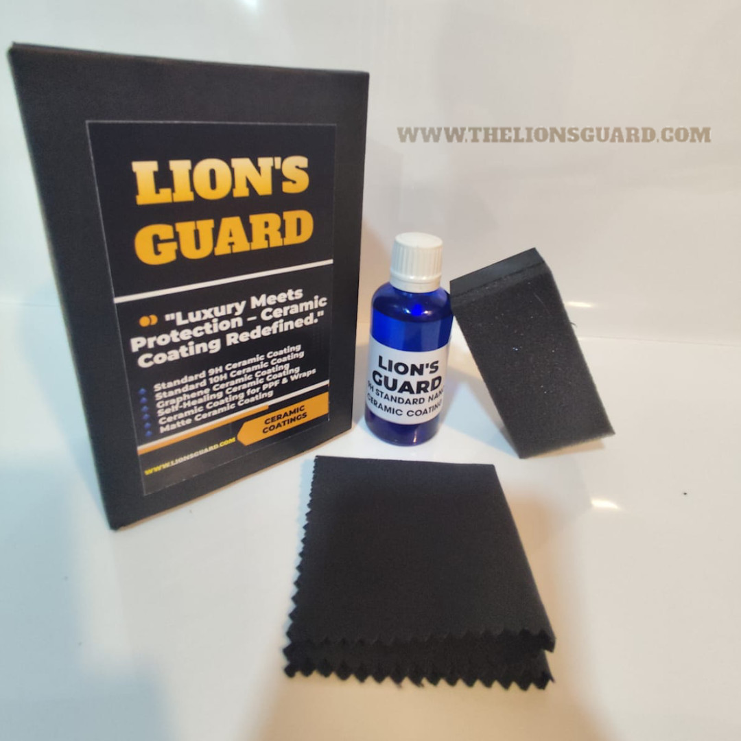9H STANDARD LION'S GUARD Ceramic Coating 50ML + Free applicatior pad & squid cloth