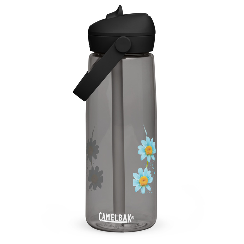 Flip straw water bottle