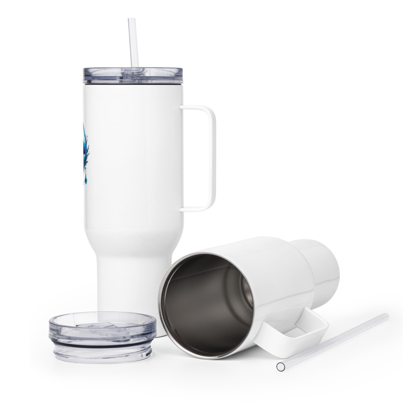 Travel mug with a handle
