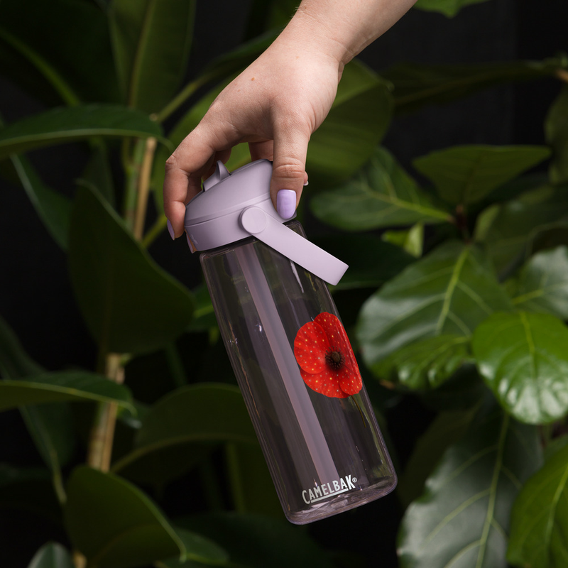 Flip straw water bottle