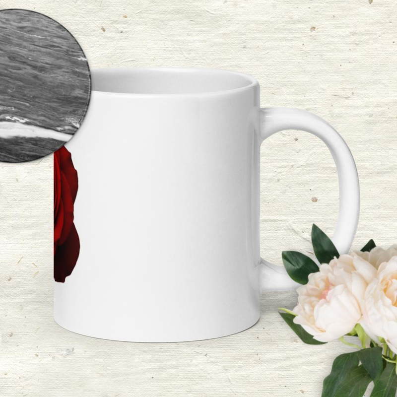 White glossy mug
