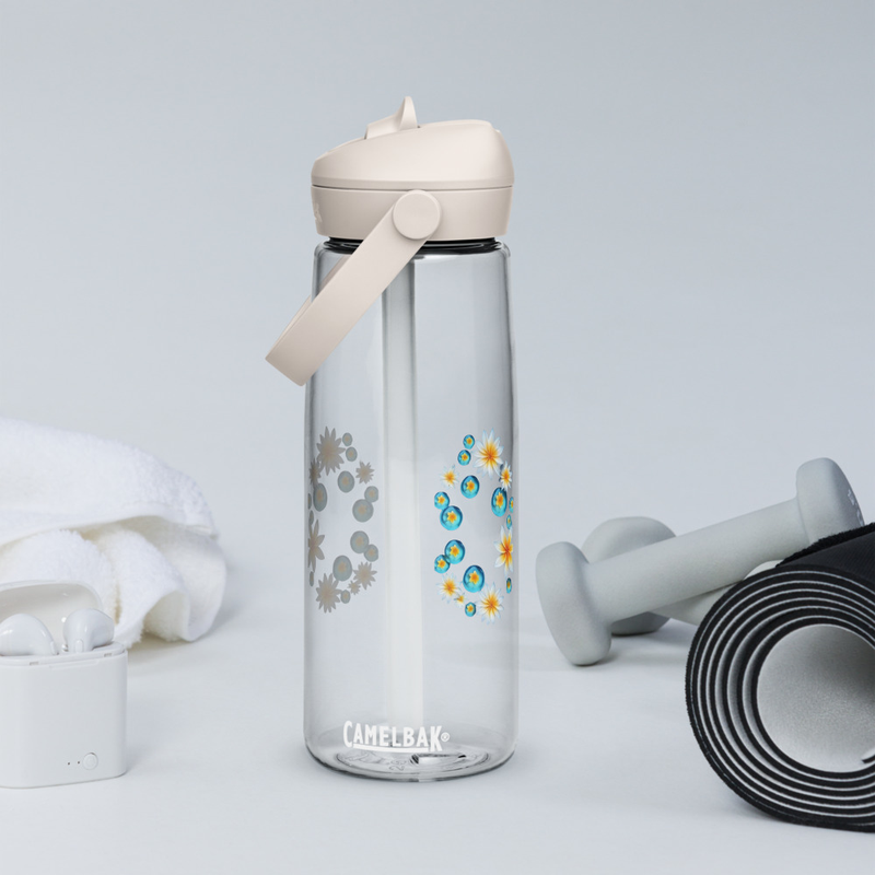 Flip straw water bottle