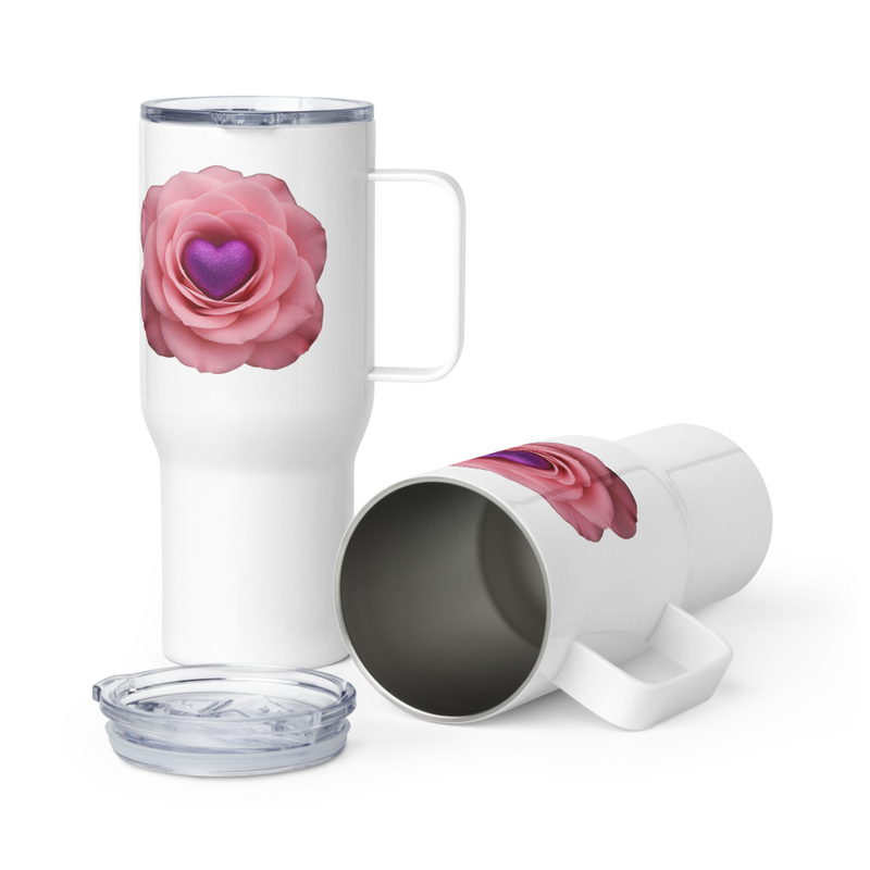 Travel mug with a handle