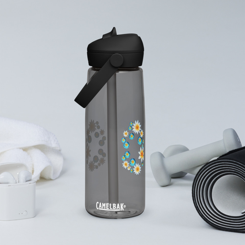 Flip straw water bottle