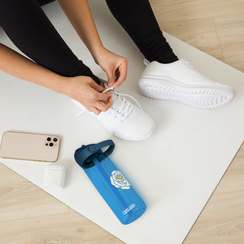 Flip straw water bottle