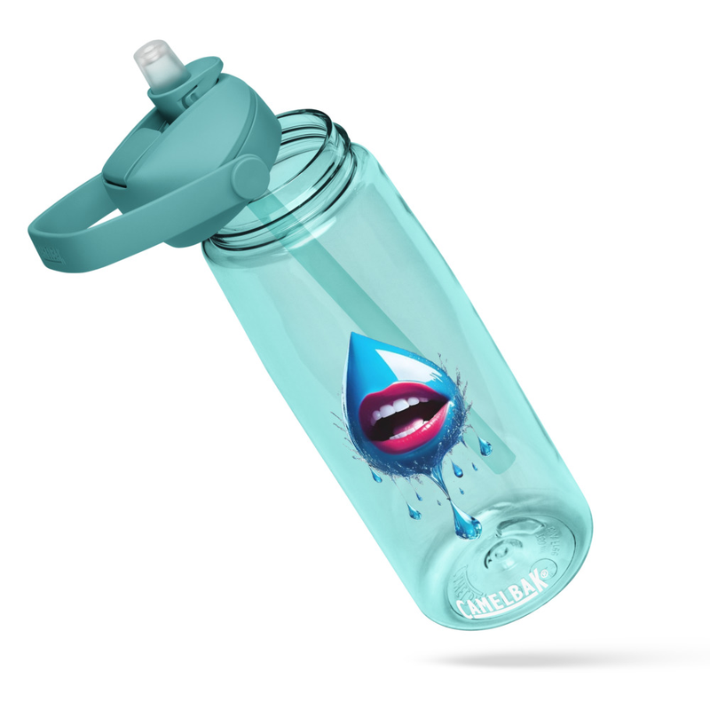 Flip straw water bottle