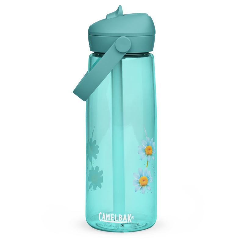 Flip straw water bottle
