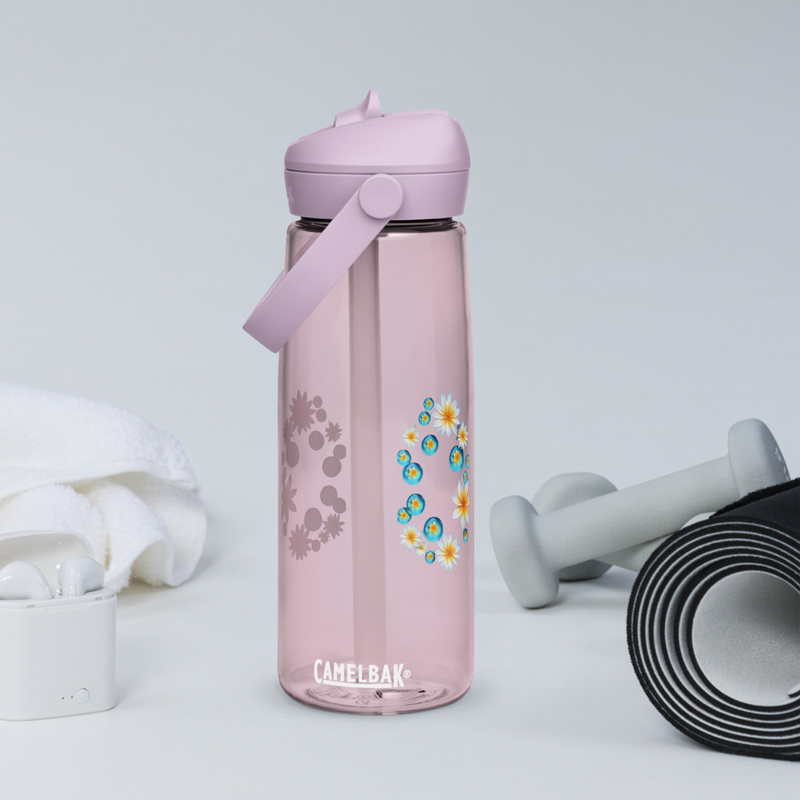 Flip straw water bottle