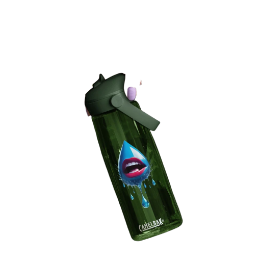 Flip straw water bottle