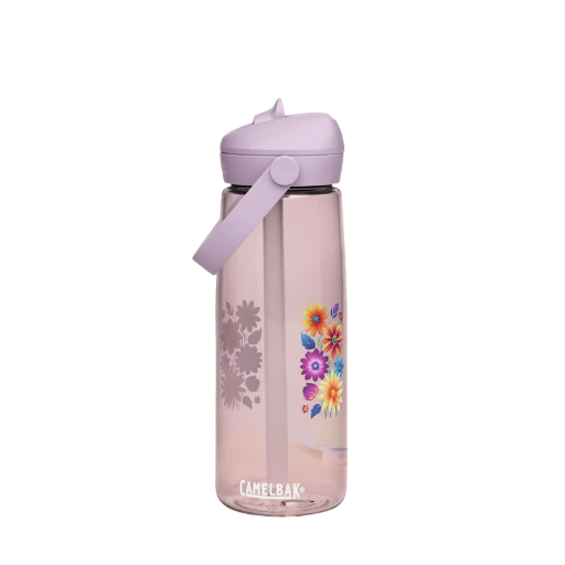 Flip straw water bottle